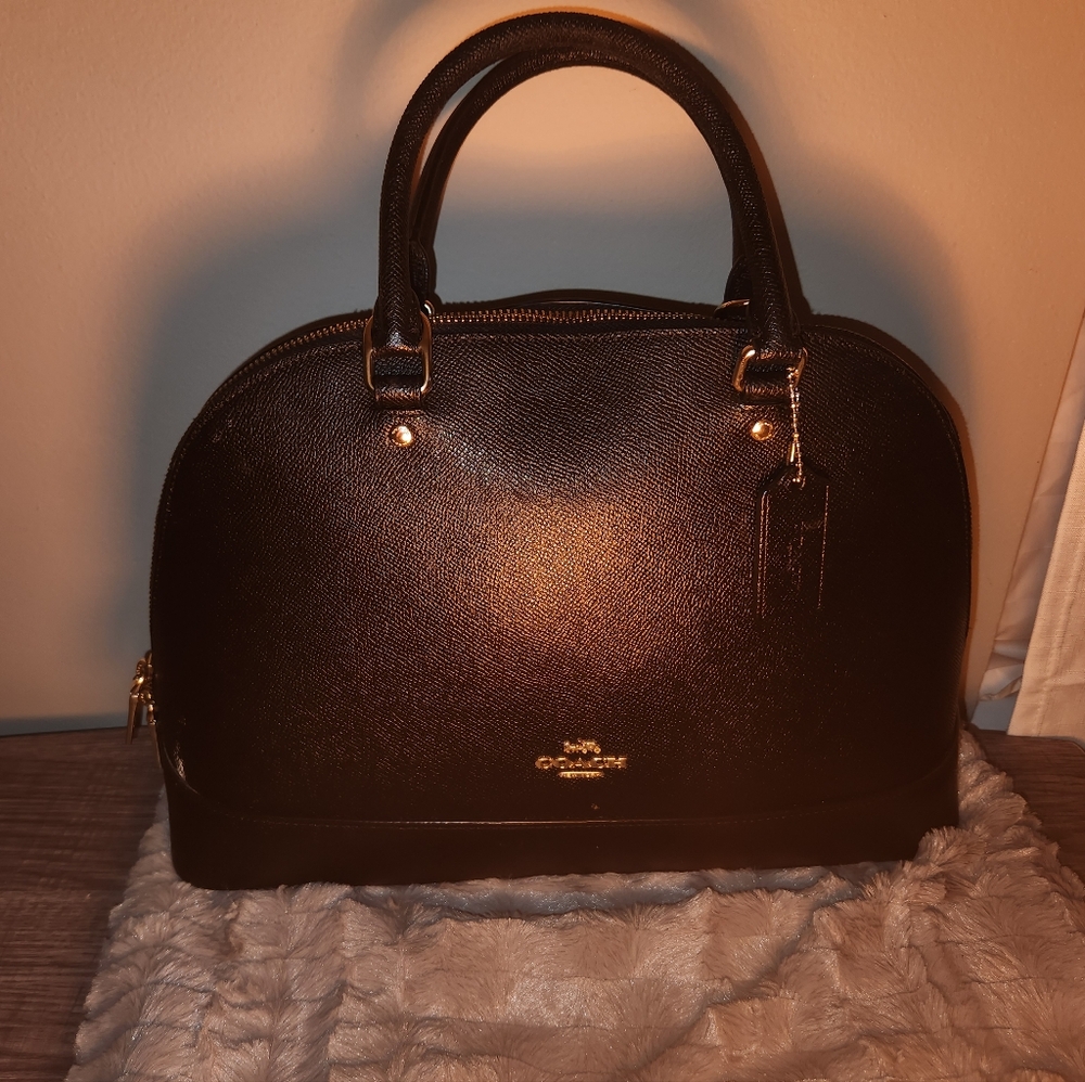 Authentic coach sierra domed leather large satchel bag